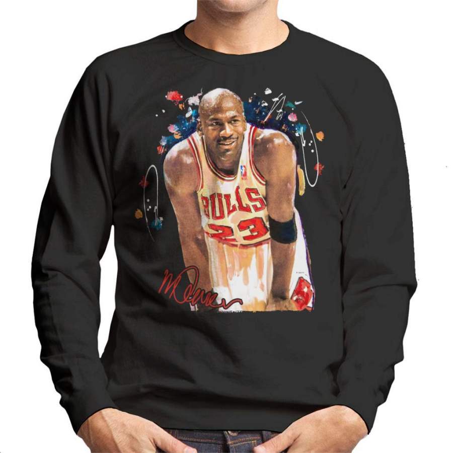 Sidney Maurer Original Portrait Of Michael Jordan Chicago Bulls Arm Band Men’s Sweatshirt