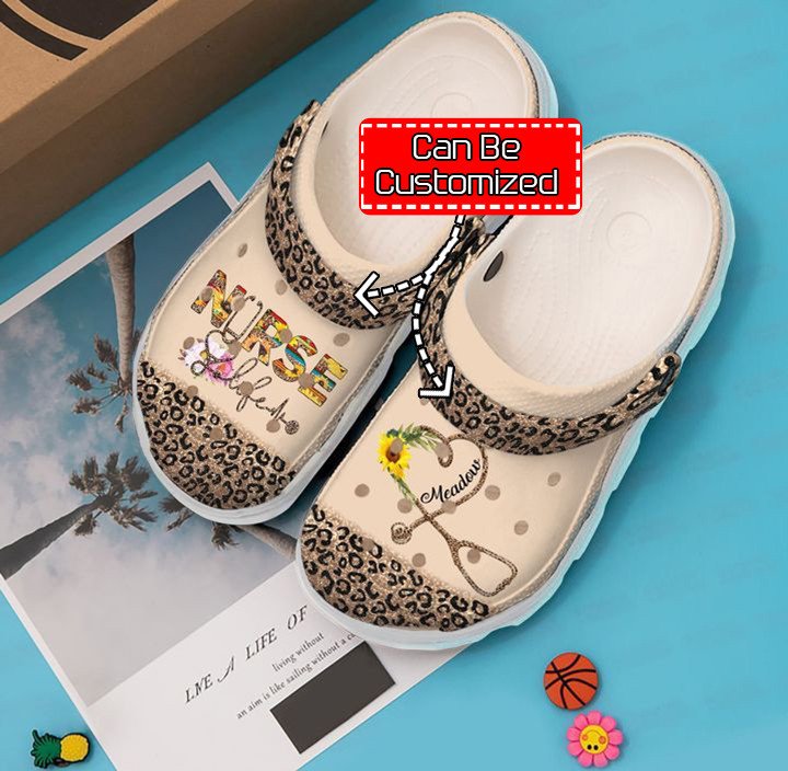 Nurse Personalized Life Leopard Crocs Crocs Clog Shoes Nurse Crocs ...