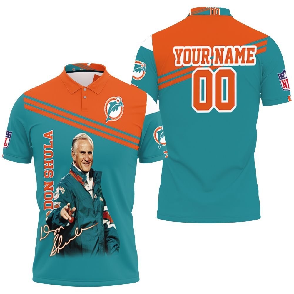 Don Shula Dolphins Coach Signed Achievement Legend For Fans 3D Personalized Polo Shirt