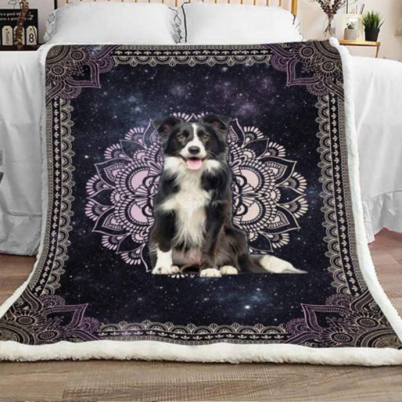 Border Collie Dog Sherpa Blanket JR2102 69O31