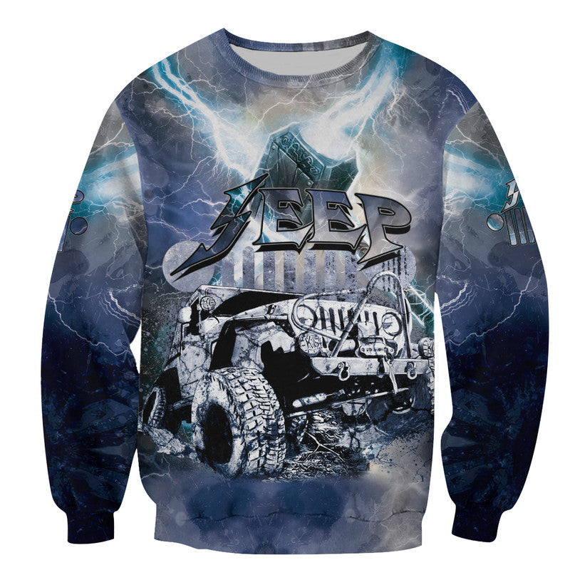 Jeep And Mjolnir Thunder Sweatershirt Lt6