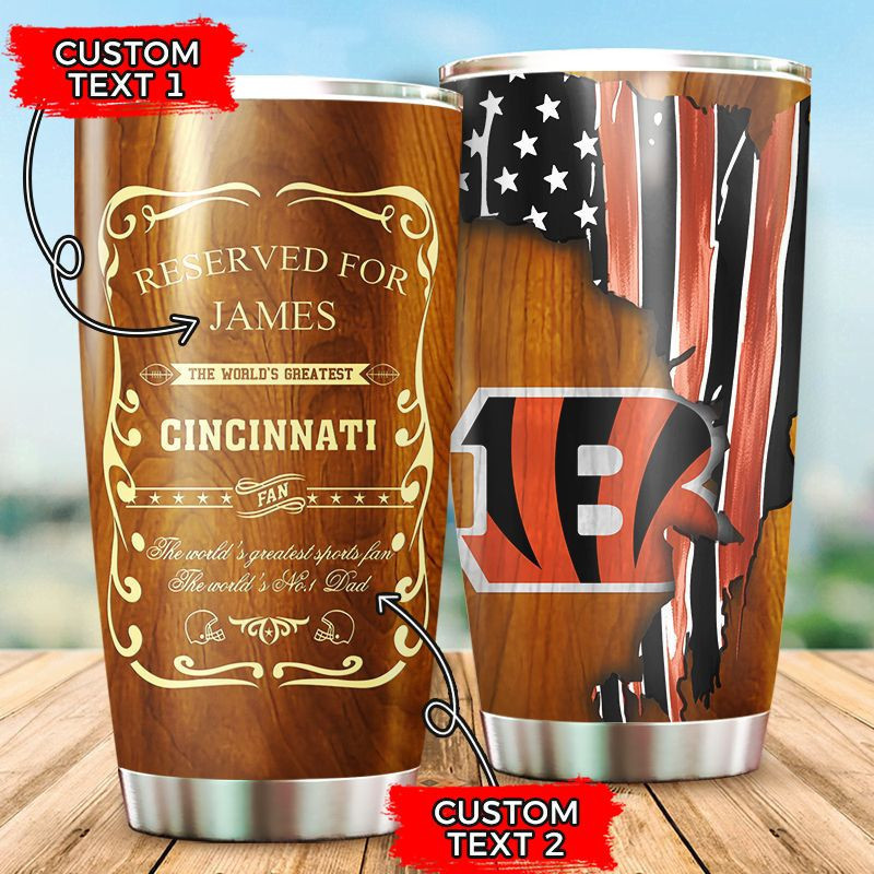 Personalized Cincinnati Bengals Wood All Over Print 3D Tumbler-Tph