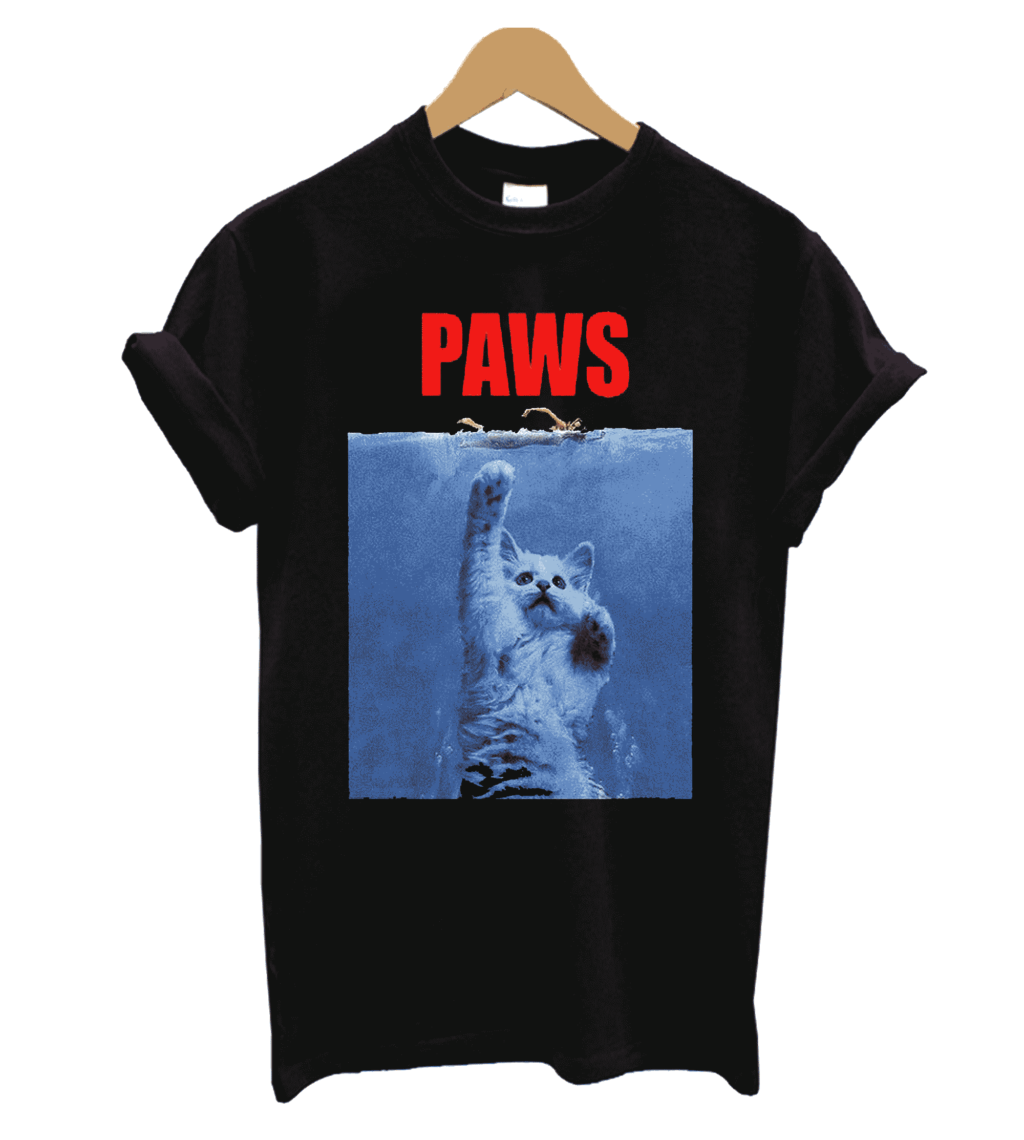 Paws Cat Kitten Meow Parody Hipster Men’S T-Shirt Tee