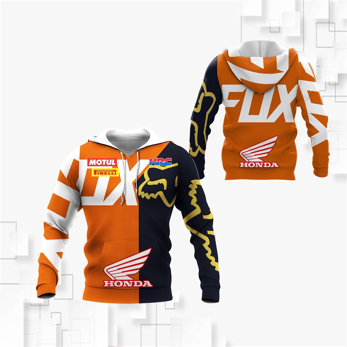 3D All Over Printed Honda Racing TNC-HT Shirts Ver 2 (Orange)