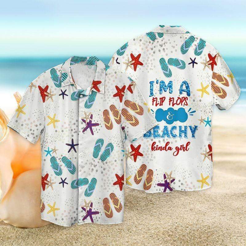 A Flip Flops And Beachy Kinda Girl Hawaii Aloha Shirt Made In Ha72400