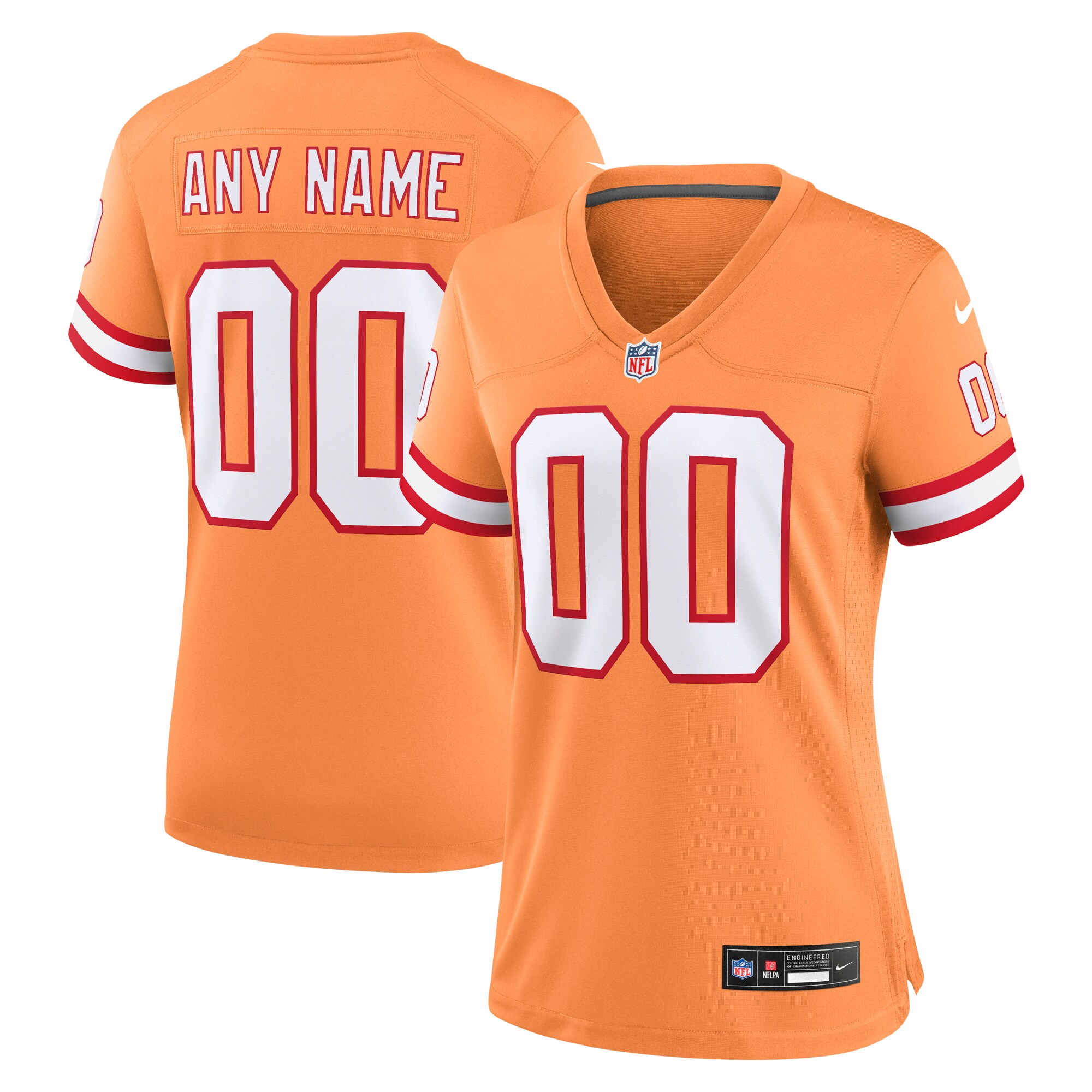 Women’s Tampa Bay Buccaneers Orange Custom Throwback Game Jersey