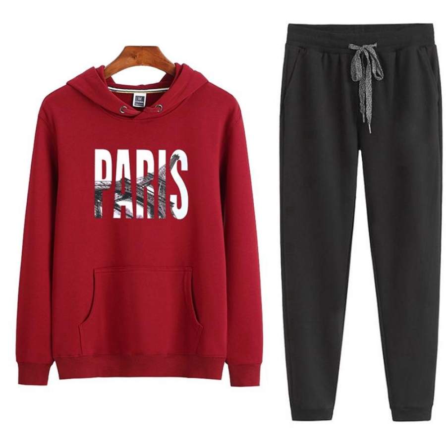 Unisex Paris Outfit Casual Outfit Sports Outfit Winter Outfit Hoodie and Pants for Adult