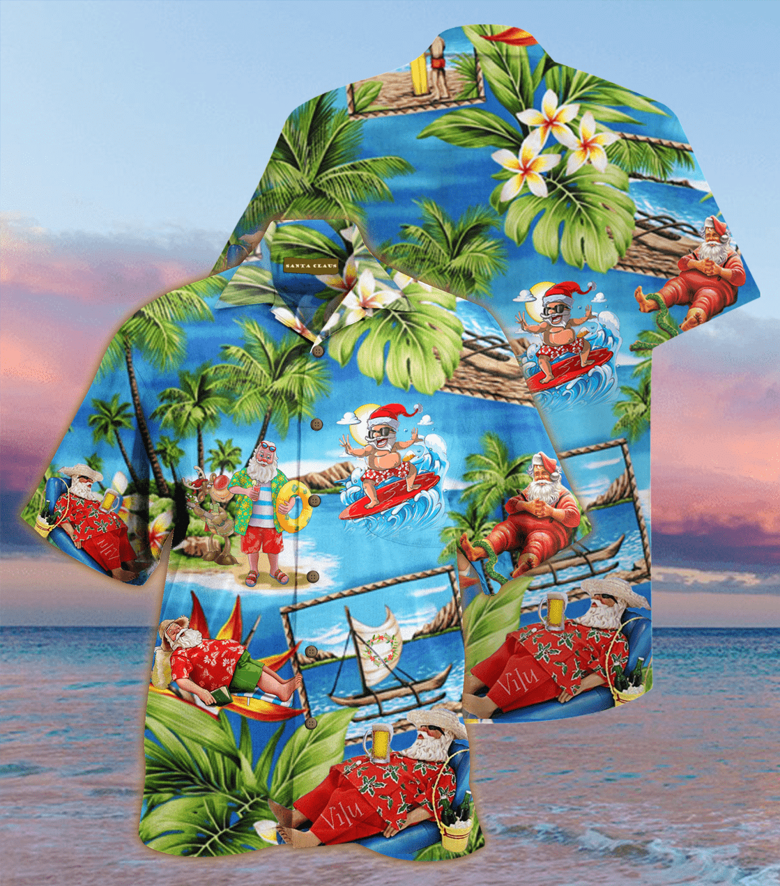 Order Santa Claus Hawaii Aloha Shirts Ha36257