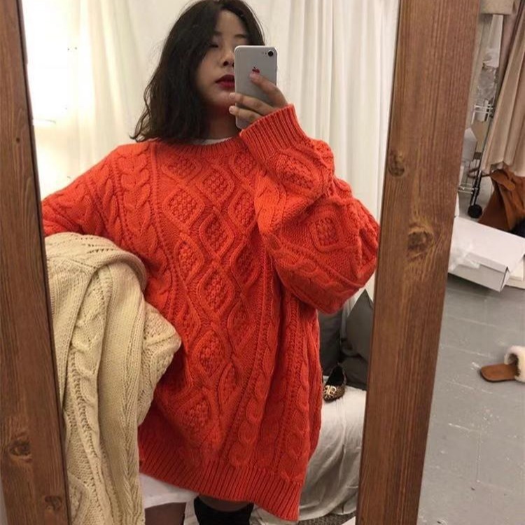 2022 Winter Fall New Women Sweaters Pullovers Oversize Knitted Lantern Sleeve Sweater Solid Fashion Minimalist Knitwear Simple alx