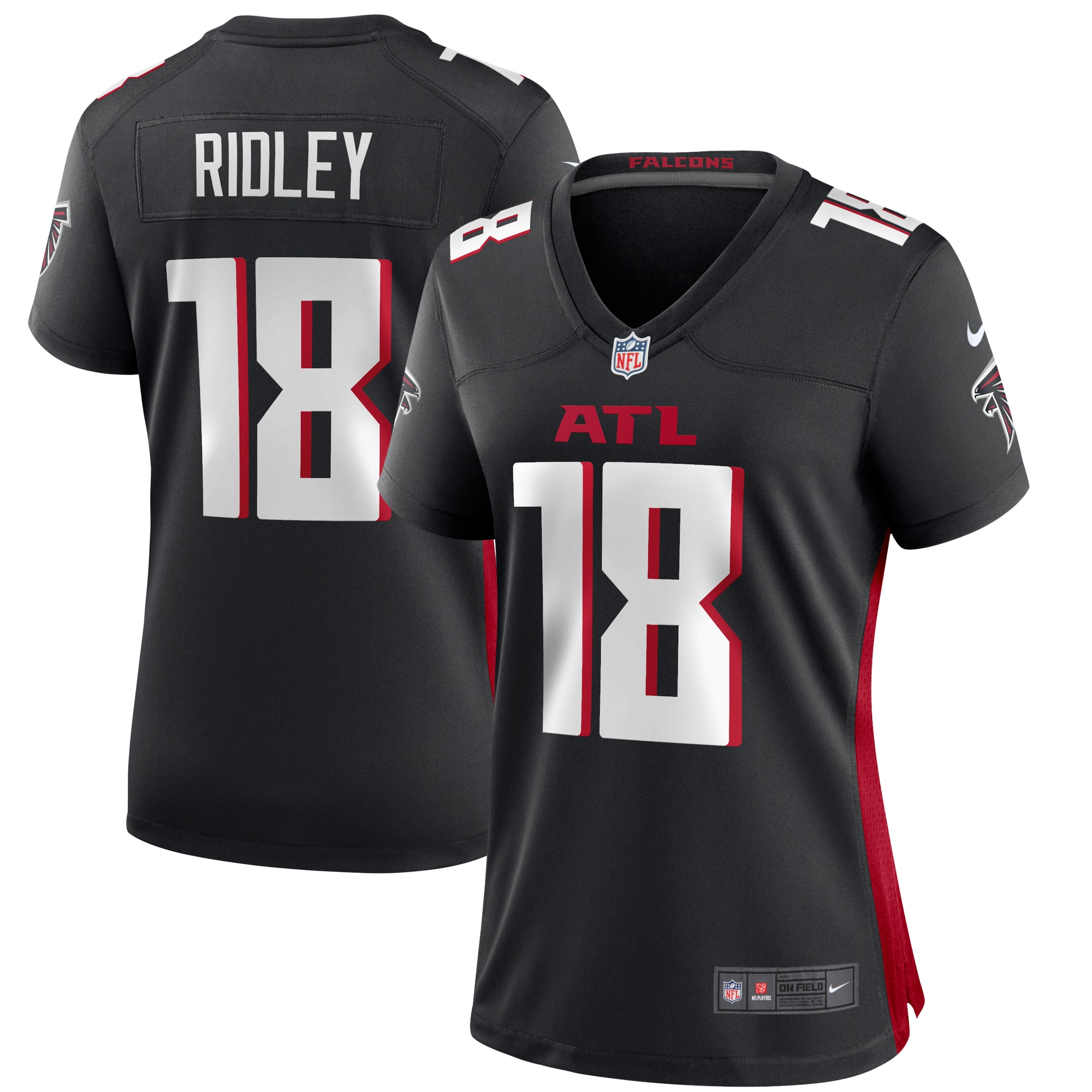 Women’s Atlanta Falcons Calvin Ridley Black Game Player Jersey