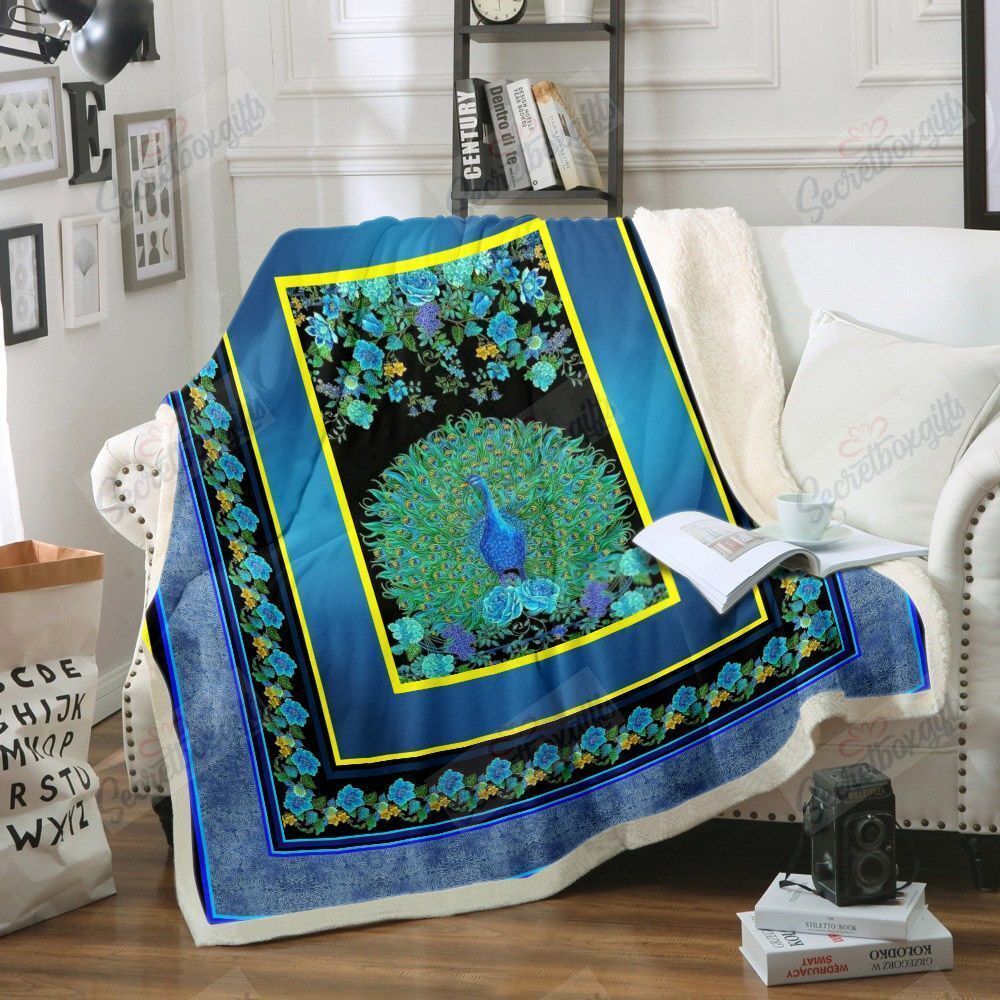 Peacock And Flowers Gs-Kl0909 Fleece Blanket