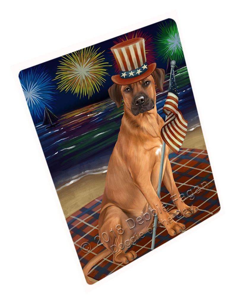 4Th Of July Independence Day Firework Rhodesian Ridgeback Dog Blanket Blnkt56433 (37X57 Sherpa)