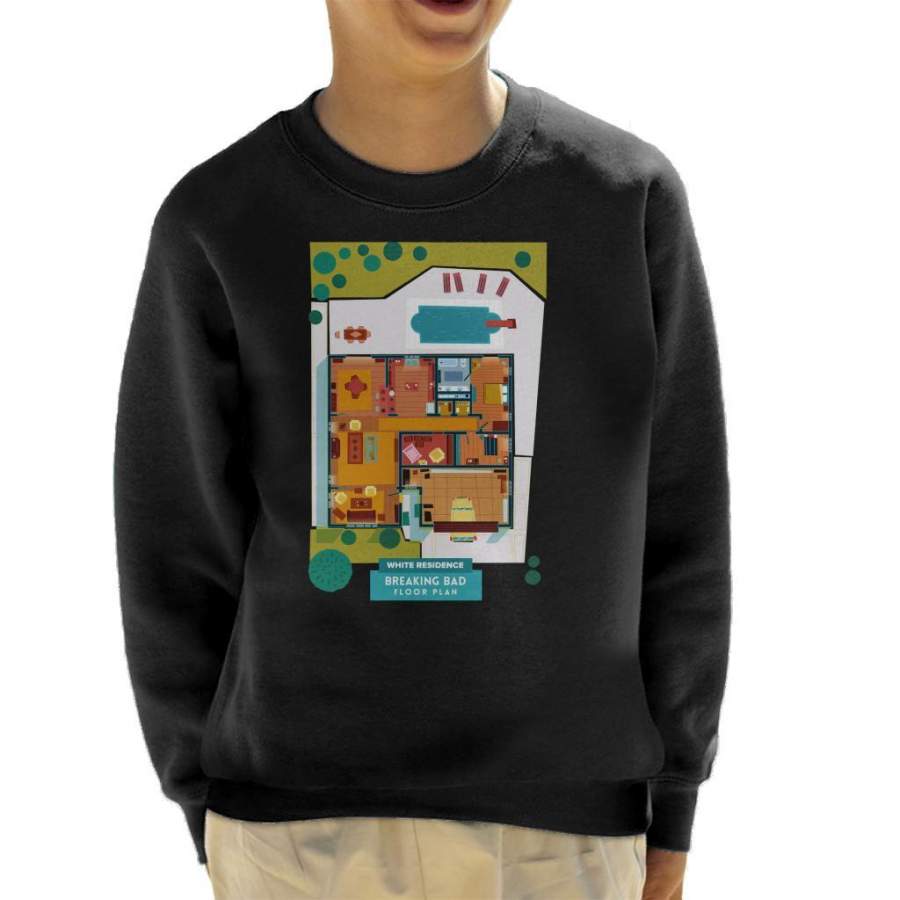 Breaking Bad White Residence Floor Plan Kid’s Sweatshirt