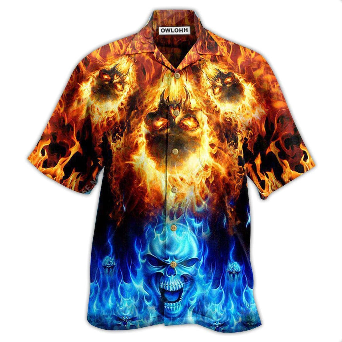 Skull Fire Burning Forever And Water Hawaii Shirt Ha80983