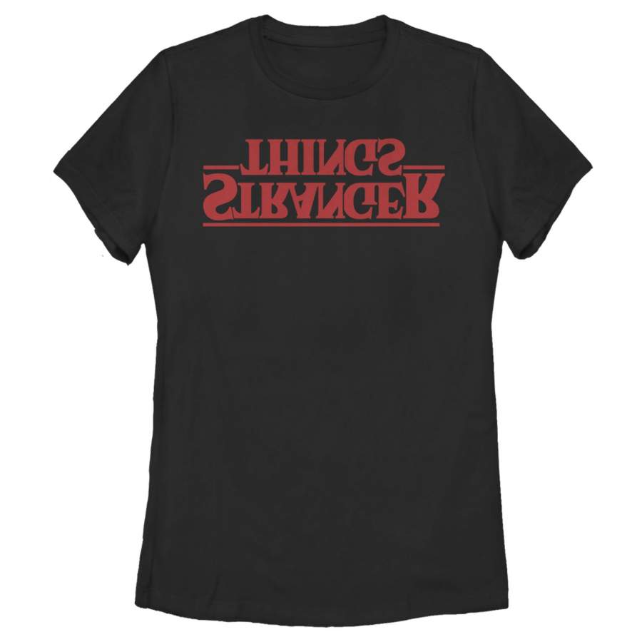 Stranger Things Women’s Upside Down Logo  T Shirt