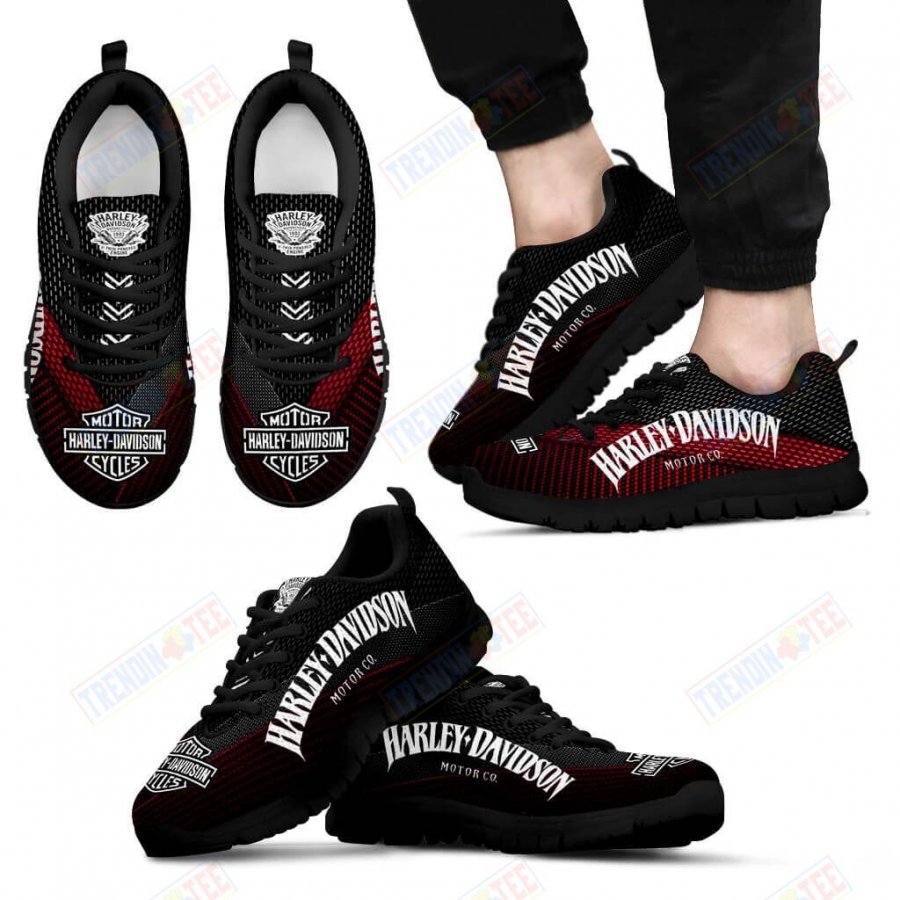 Harley Davidson Sneakers Mens Womens Motorcycle Lovers Custom Print Footwear Casual Riding Shoes TDT312