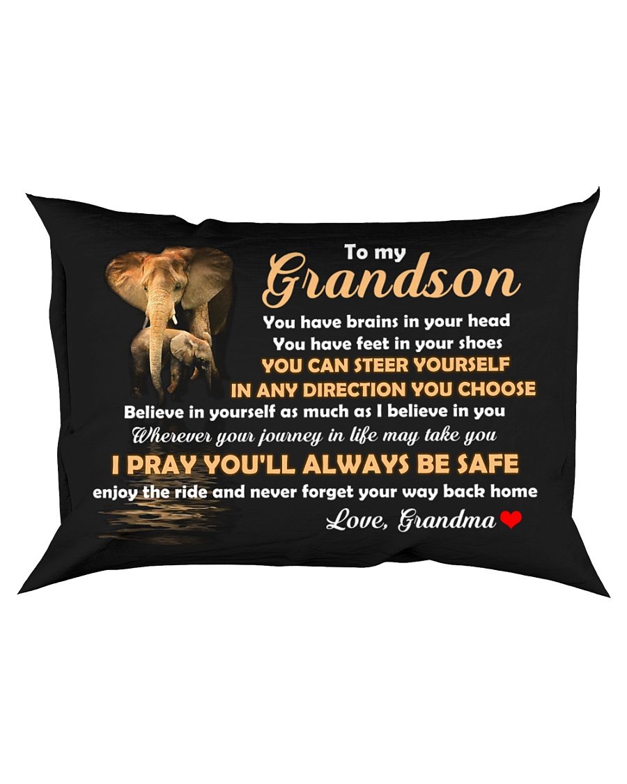 My Grandson Granddaughter Always Be Safe Elephant Pillowcase