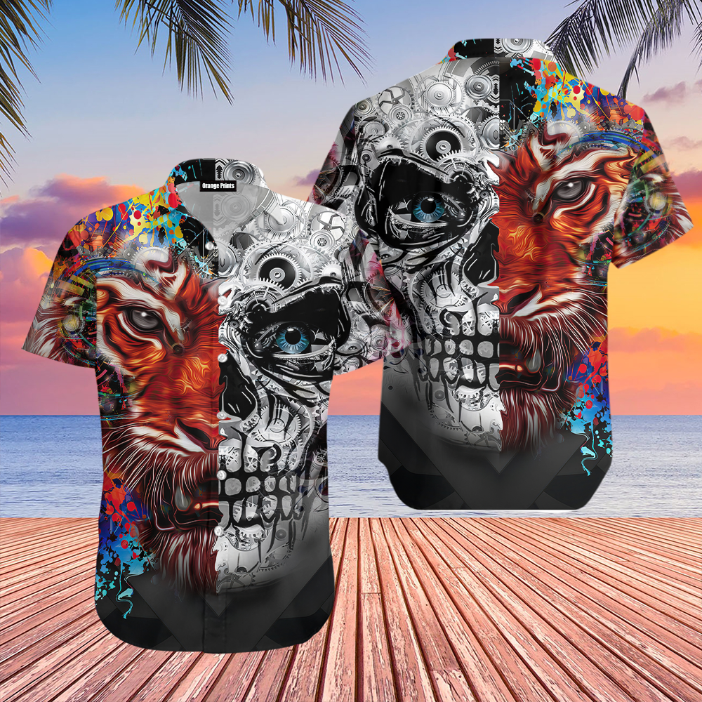 Skull Tiger Galaxy Hawaii Shirt For Men Women Ha66569