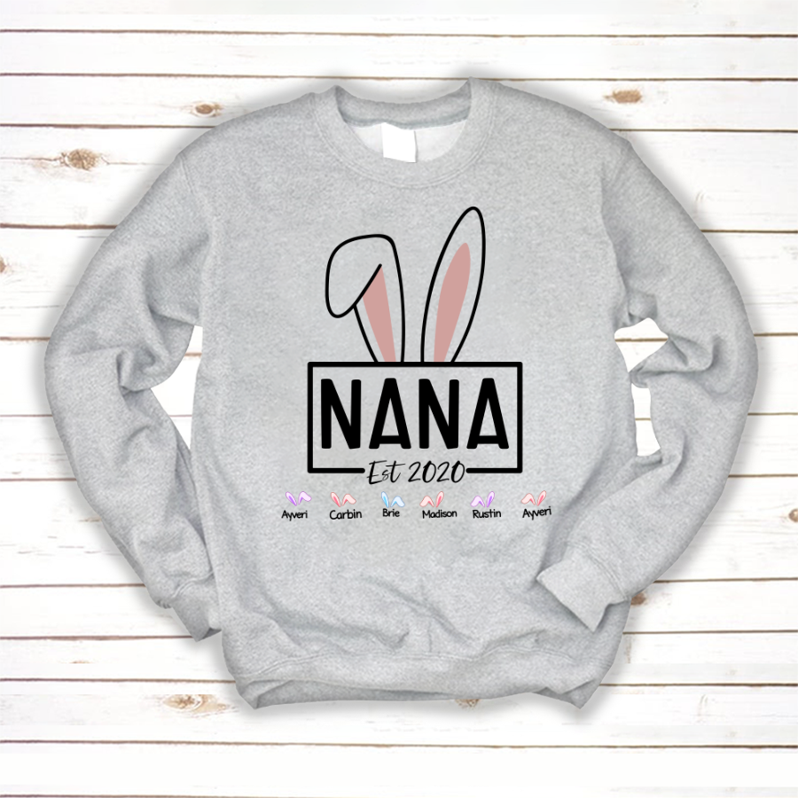 Bunny Nana Est Custom Name Sweatshirt