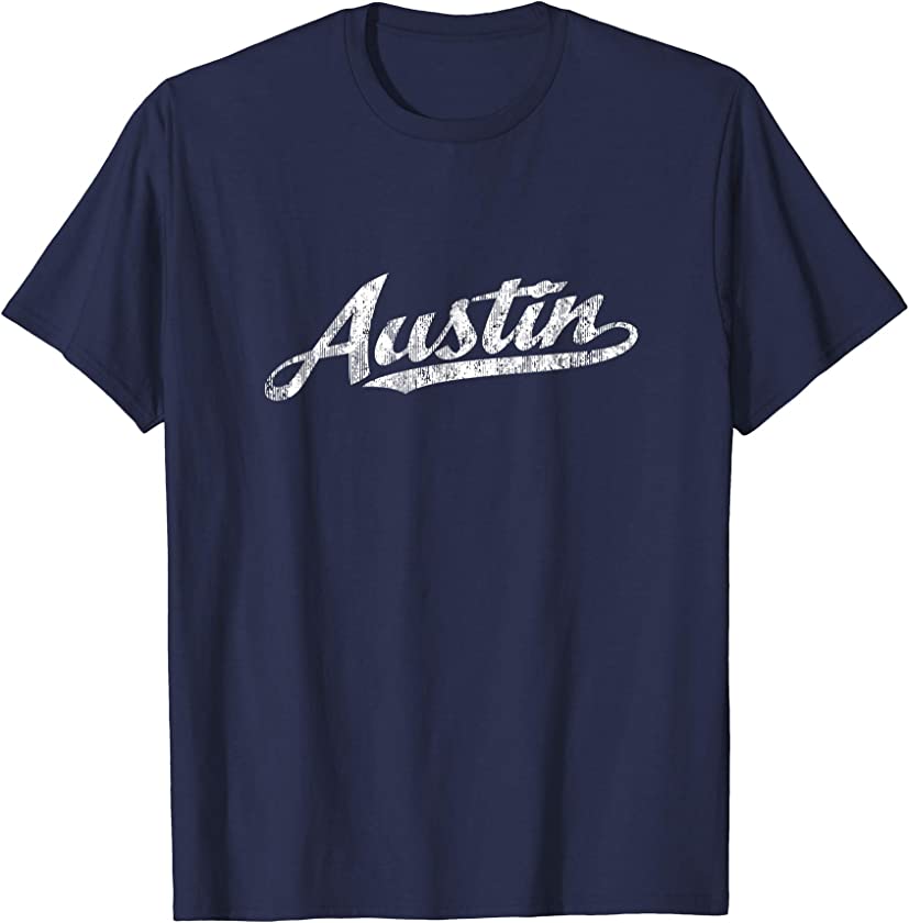 Austin Texas TX T-Shirt Vintage Sports Script Retro Gift Tee