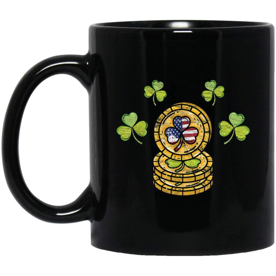 Irish American Flag Ireland Vintage Shamrock St Patricks Day Mug