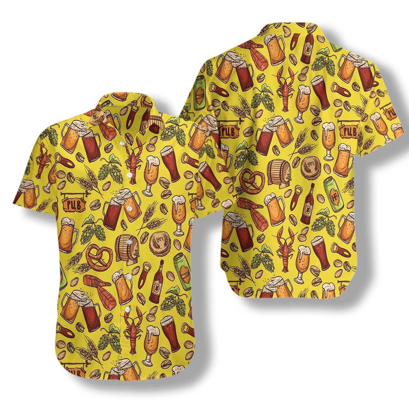 Beer Yellow Hawaiian Shirt Ez15 2610 Hawaiian Shirt