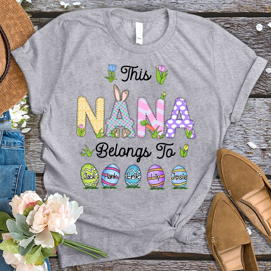 Personalized Grandma Shirt for Easter Day, Custom Grandma Easter Day Shirt, Shirt for Nana Easter Day, Custom Easter Nana Bunny Shirt