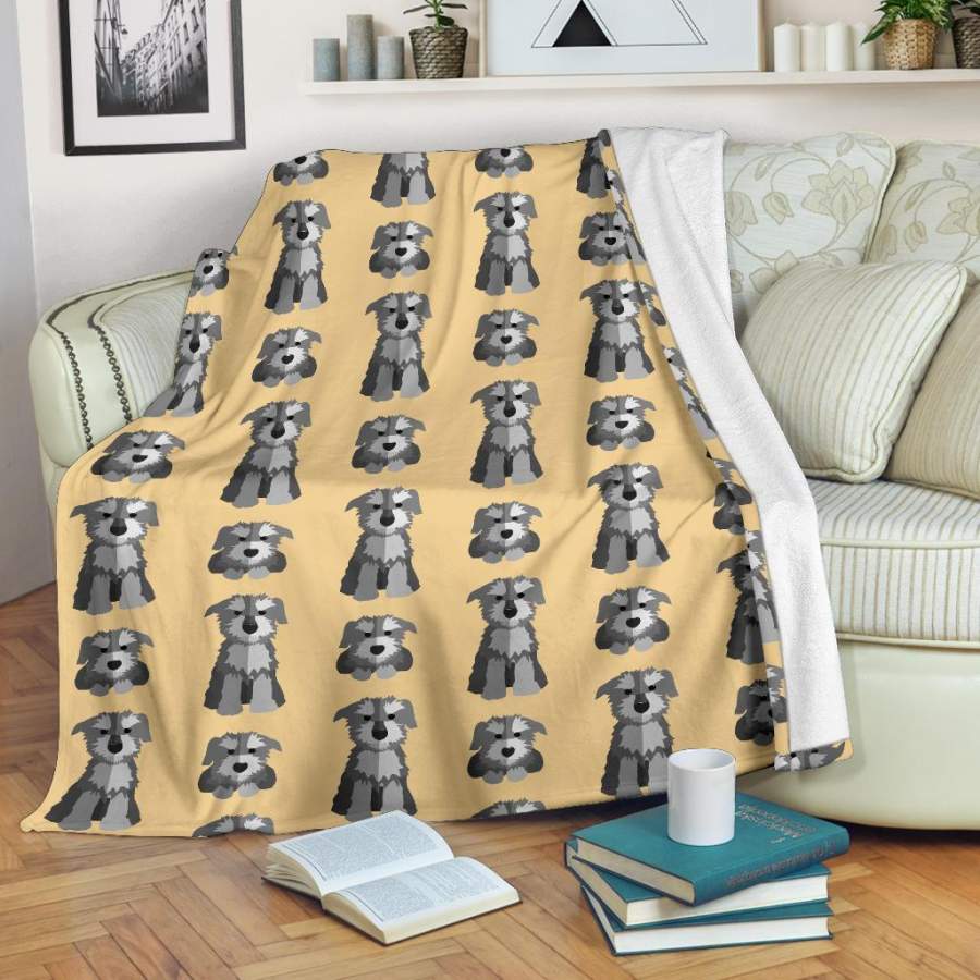 Schnauzer Dog Puppy Pattern Print Blanket