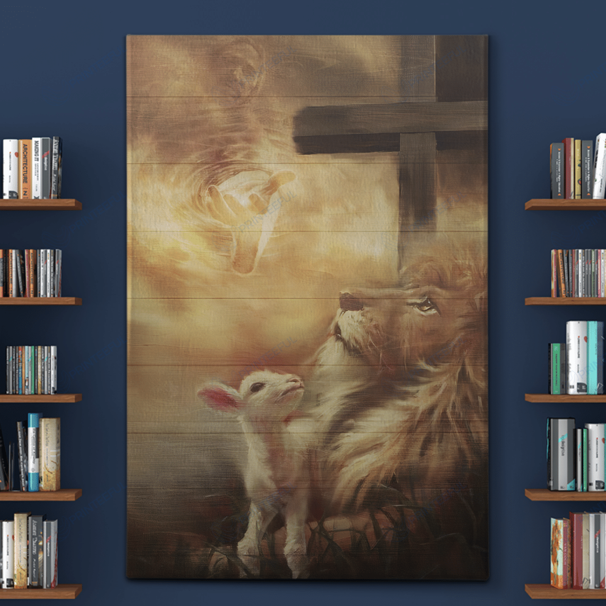 Jesus Christs Christians – Beautiful Lion And Lamb Canvas Posters Puzzles