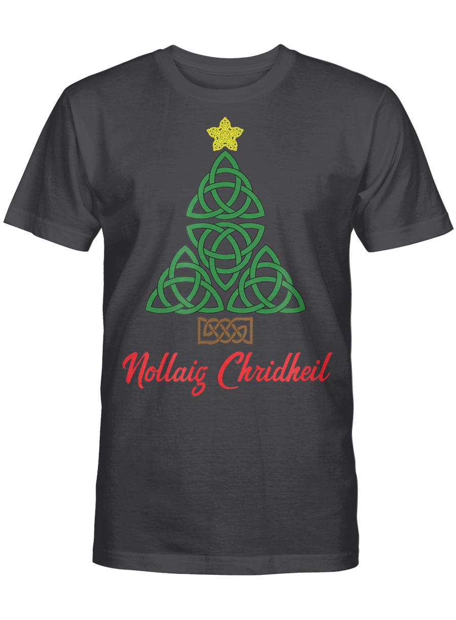 AmazeStyleZ Santa’s Reindeer, Ugly Christmas Sweater, Christmas Gift Ideas, Celtic Knot Christmas Tree Nollaig Chridheil Scottish Shirt