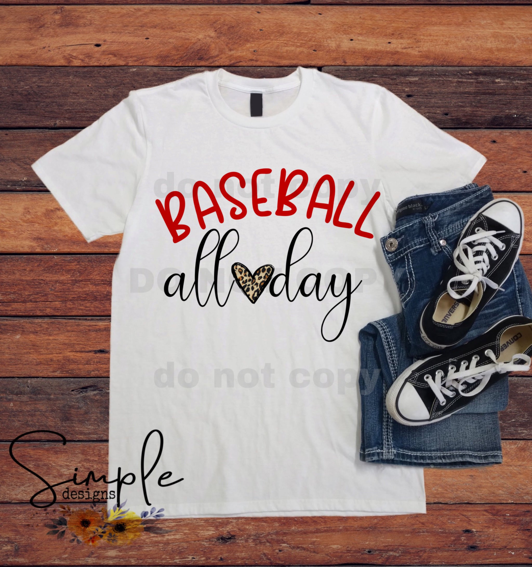 Baseball All Day Leopard T-Shirt, Sports, Raglans