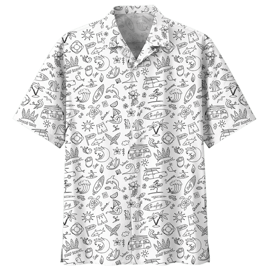 Dolphin Surfer Hawaiian Shirt, Big Hawaiian Shirt, Short Hawaiian Shirt For Men, Hawaiian Shirt For Women, Aloha Shirt