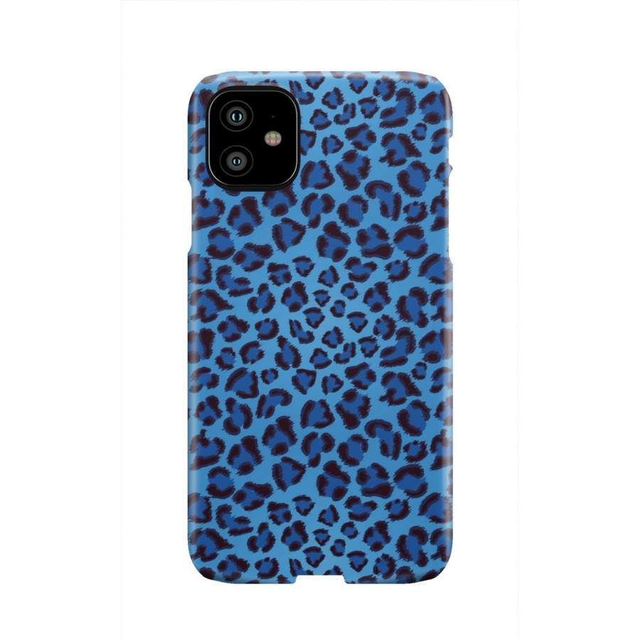 Blue Cheetah Leopard Pattern Print Iphone & Android Phone Cases