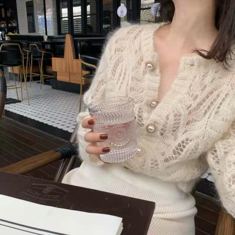 Cardigan Women Hollow Out Design Korean Fashion Autumn Casual Vintage Elegant Loose Streetwear All-match Harajuku Long Sleeve alx