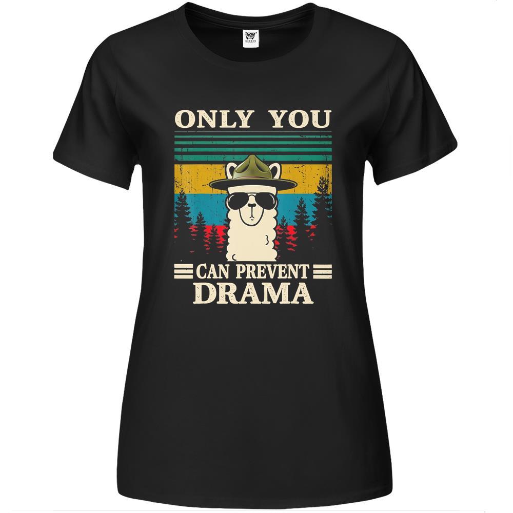 Llama Camping Only You Can Prevent Drama Gifts Men Women Premium Womens Tshirts