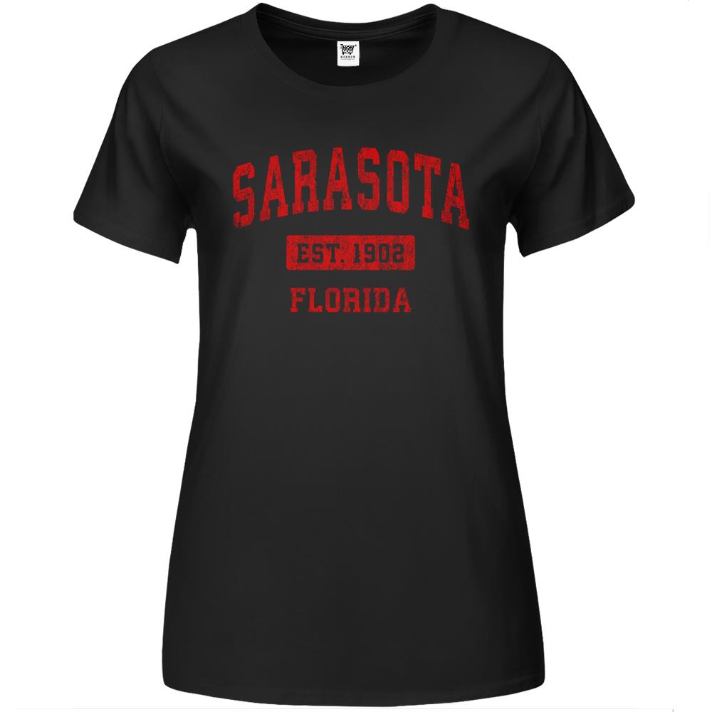 Sarasota Florida Fl Vintage Sports Design Red Design Premium Womens T Shirts