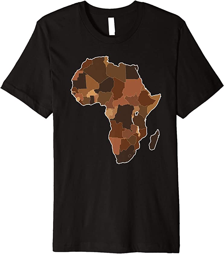 Africa Complexions Map novelty Melanin Africa Map Premium T-Shirt