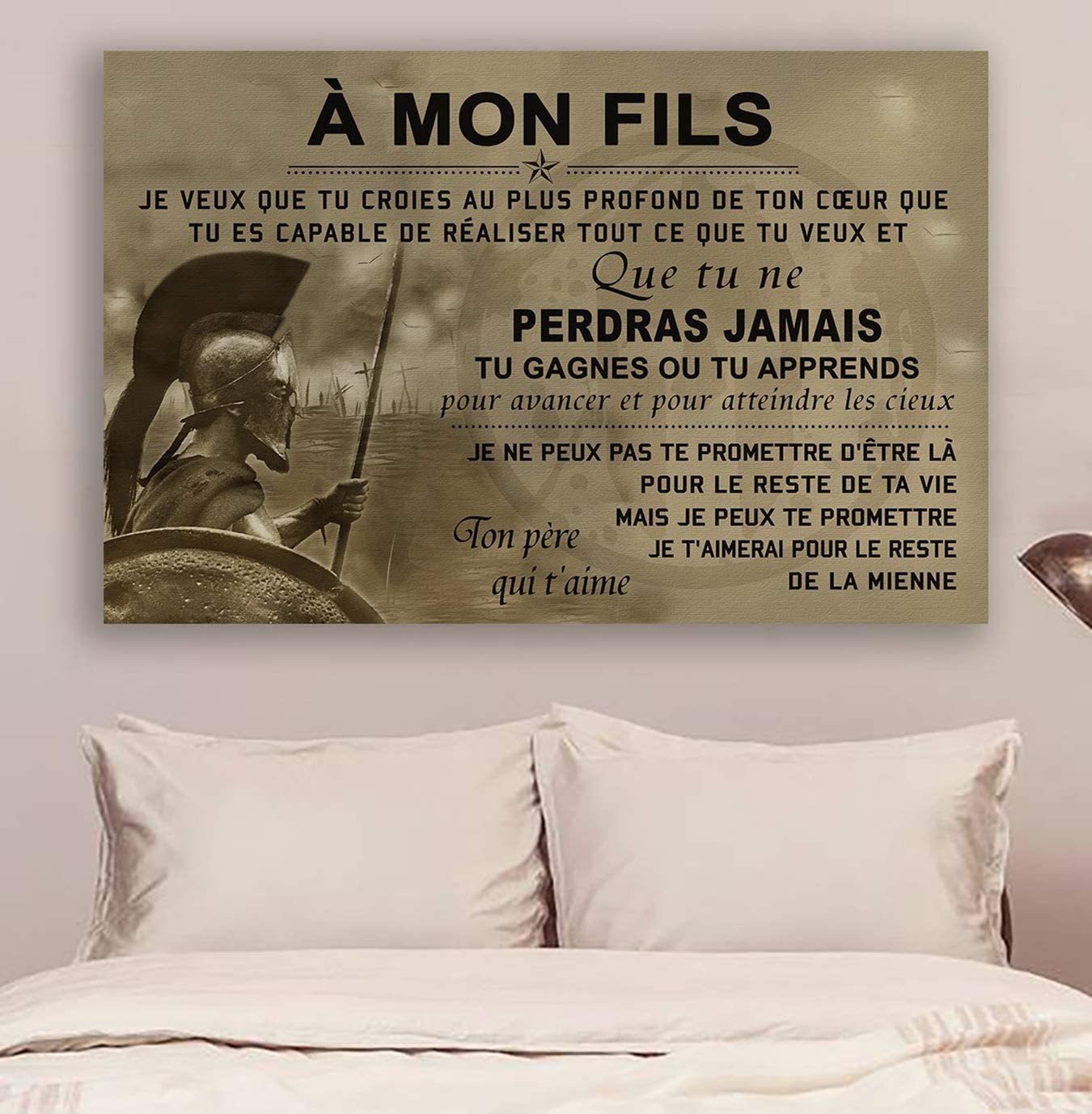 Poster for Room Aesthetic -Command Strips Wall Decor – Cv1191 Lda Spartan Poster – Dad to Son – Never Lose Fre