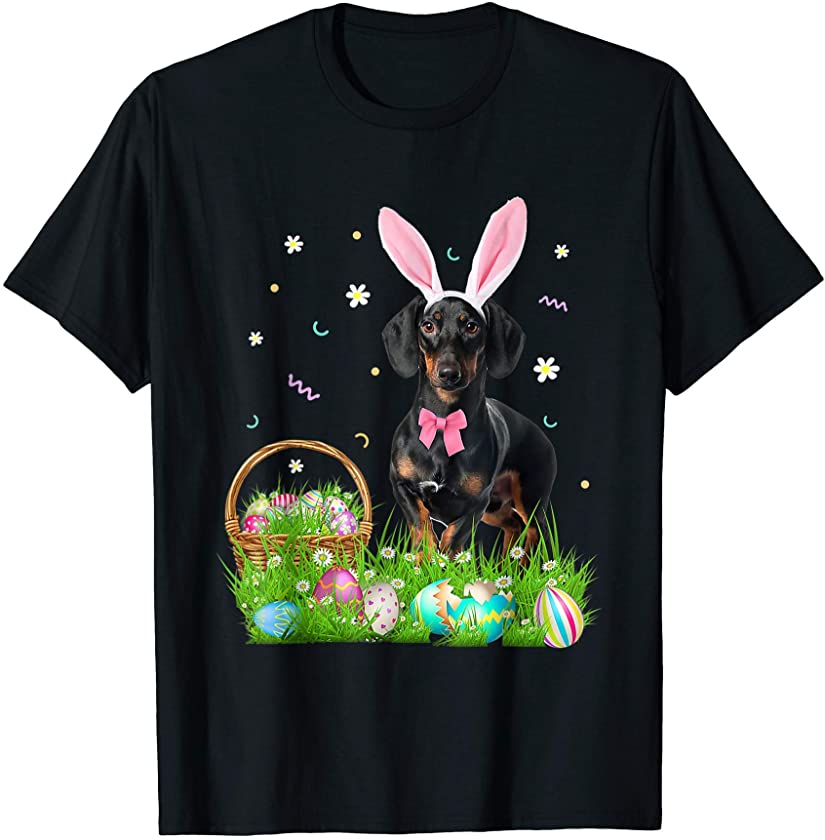 Cute Dachshund Easter Day Bunny Eggs Easter Costume T-Shirt