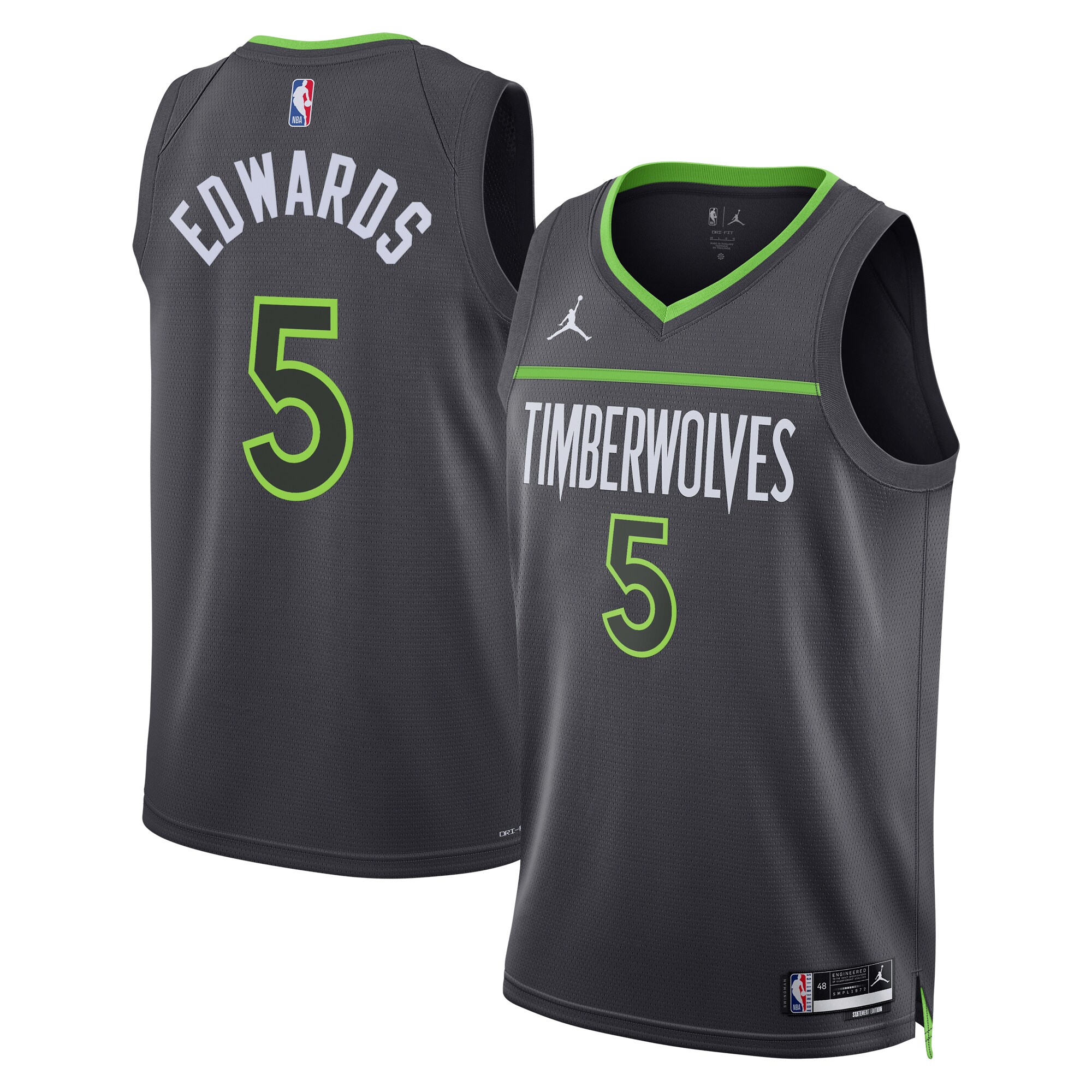 Minnesota Timberwolves Jordan Statement Edition Swingman Jersey – Gray – Anthony Edwards – Unisex