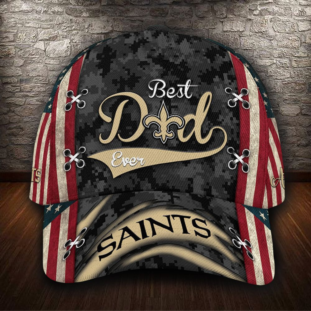 Personalized New Orleans Saints Best Dad Usa Flag All Over Print 3D Baseball Cap