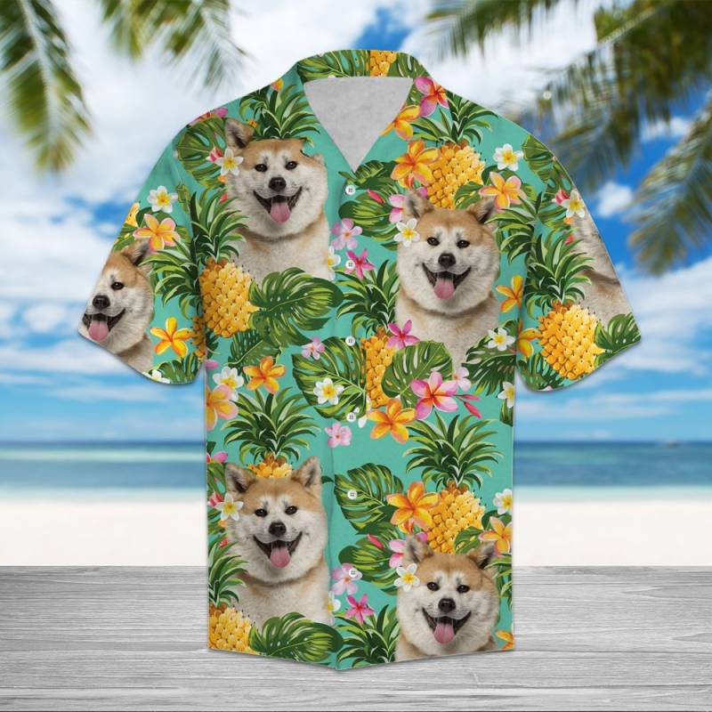 Tropical Pineapple Akita Hawaiian Shirt Ha83933