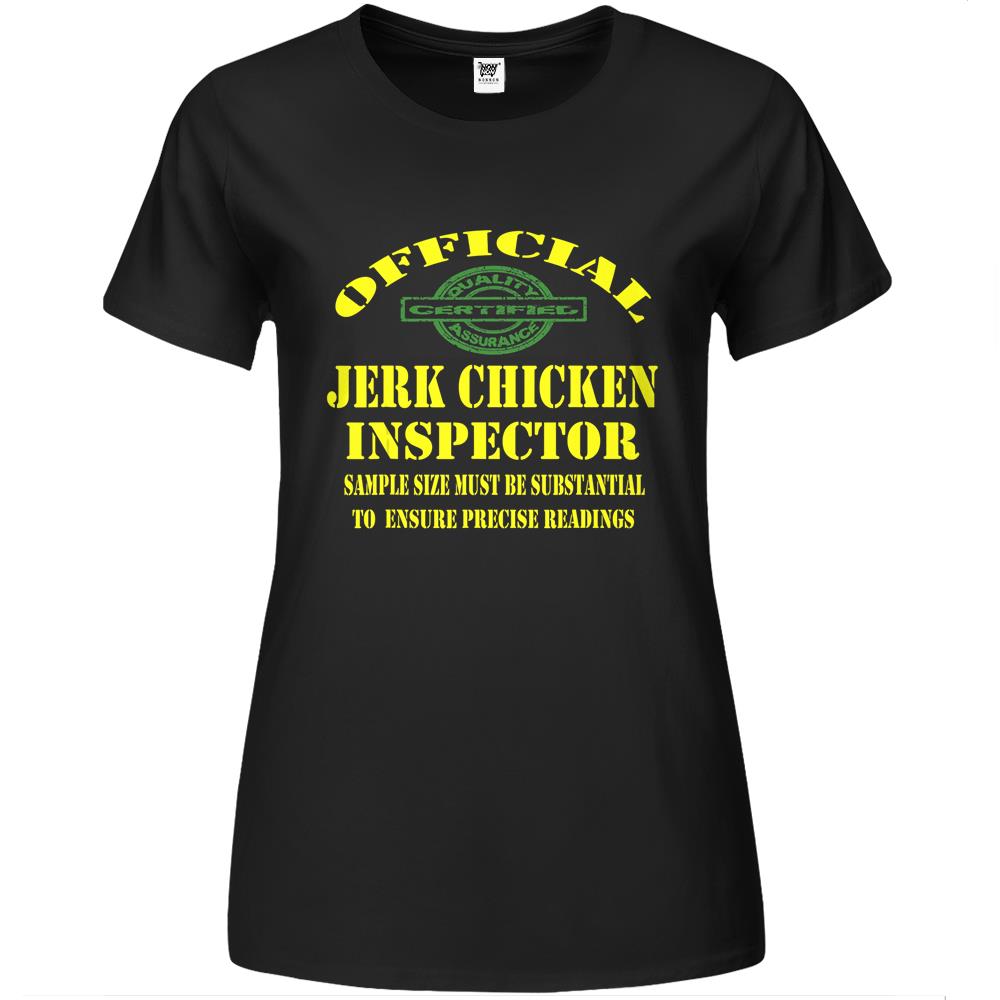 Jerk Chicken Favorite Jamaican Cuisine Dish Funny Sayings Premium Womens T Shirts