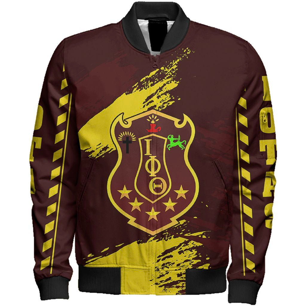 Wonder Print Jacket – Iota Phi Theta Nineteen Sleeve Zip Bomber Jacket