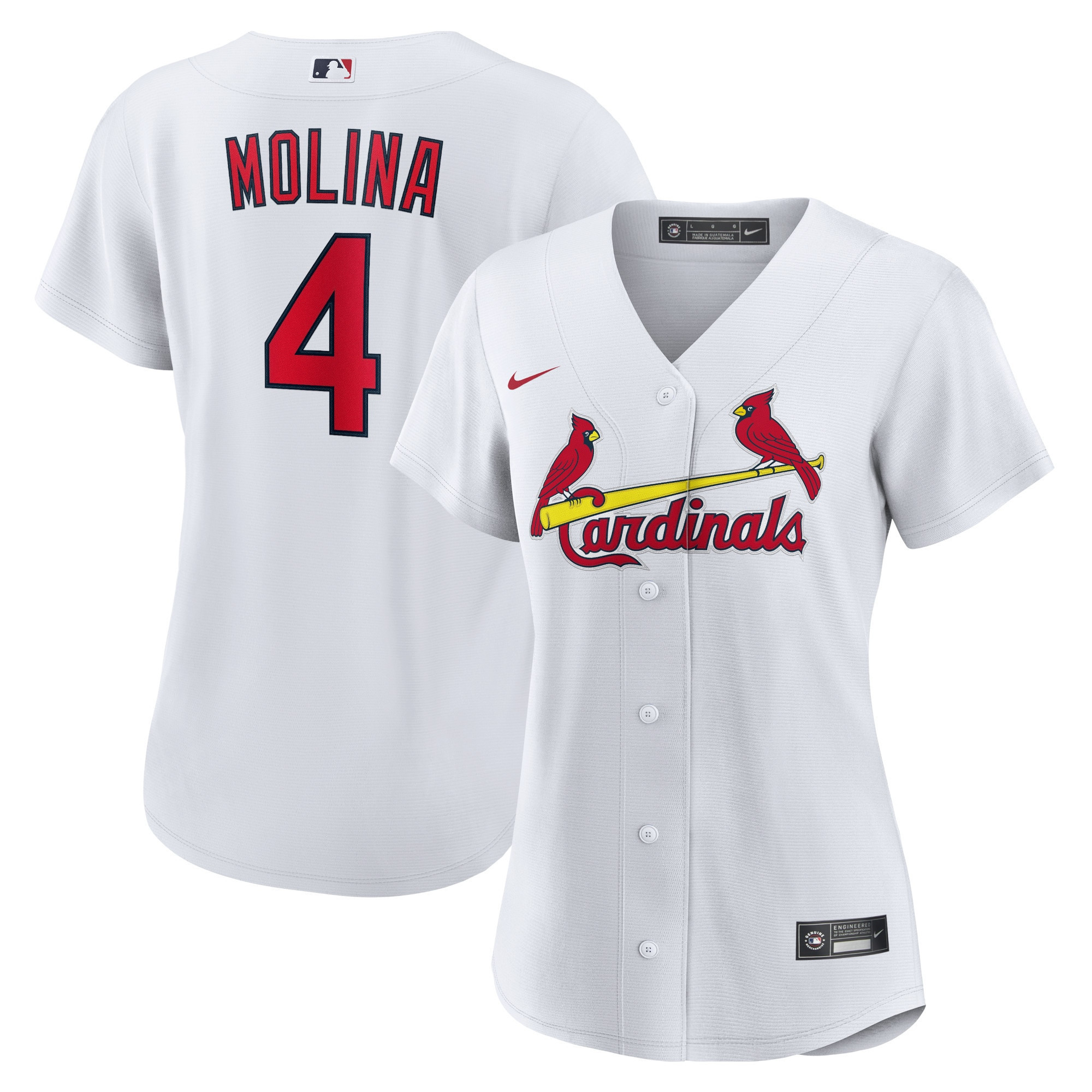 Yadier Molina St Louis Cardinals Womens Home Replica Player Jersey White MLB