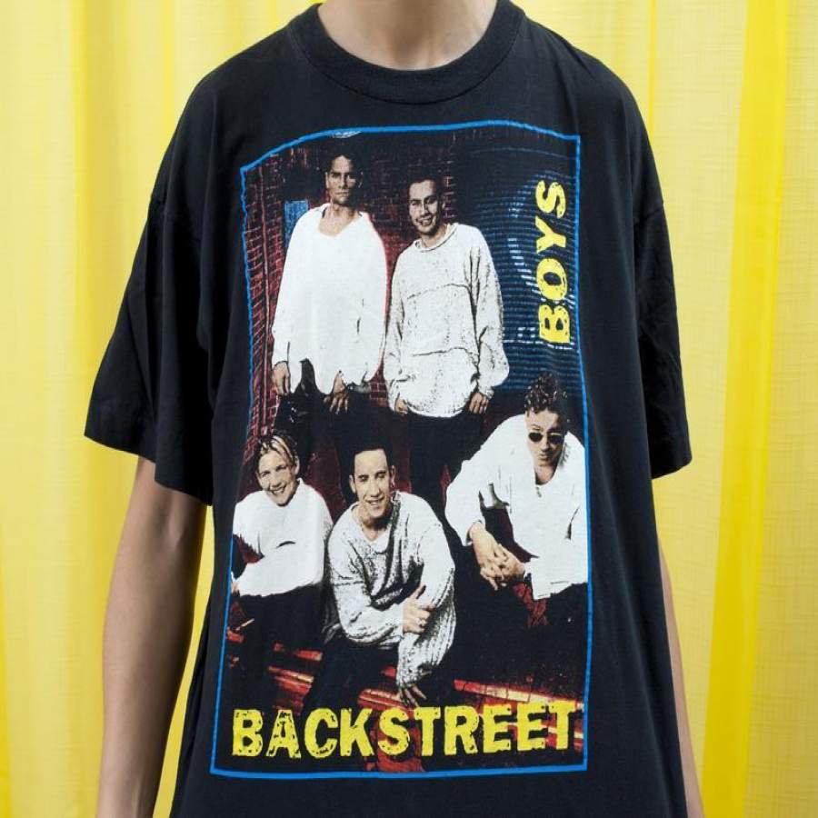 90s Black Backstreet Boys Band T-shirt