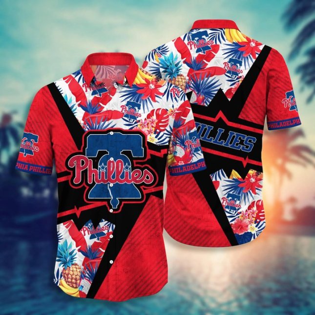 Philadelphia Phillies Hawaiian Shirt Pineapple Paradise Design