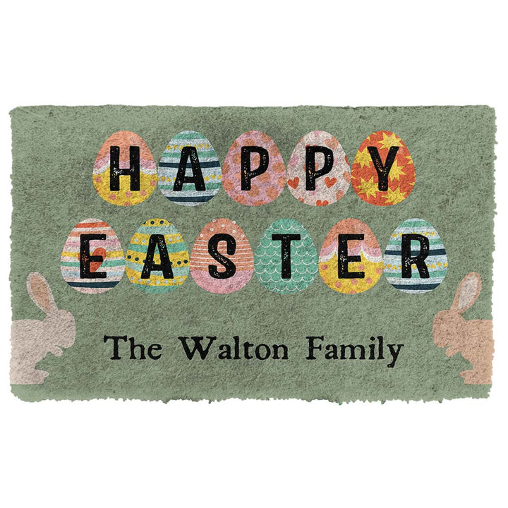 Waybackapparel Happy Easter Custom Name 3D Doormat