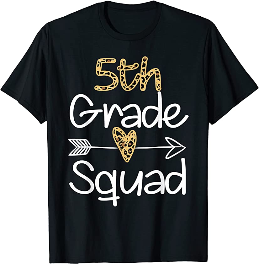 5Th Grade Squad Leopard Teacher Student Gift T-Shirt