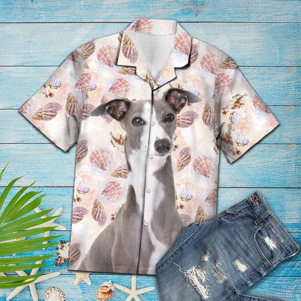 Aloha Shirt Seashells And Cute Italian Greyhound H207033  Hawaiian Shirt